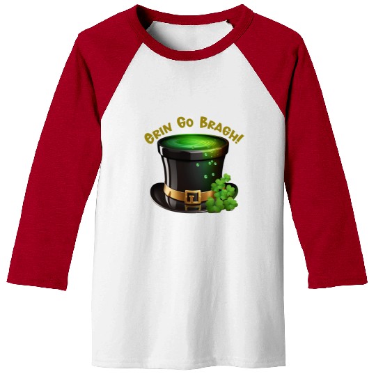 Get Lucky with this 'Erin go Bragh' Top Hat Design Baseball Tees