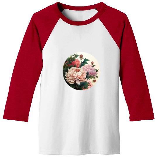 Peony flowers Baseball Tees