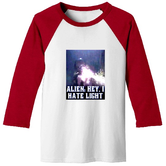 Alien Hey I Hate Lightpng Baseball Tees