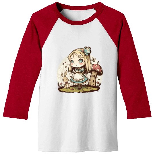Chibi in Wonderland Baseball Tees
