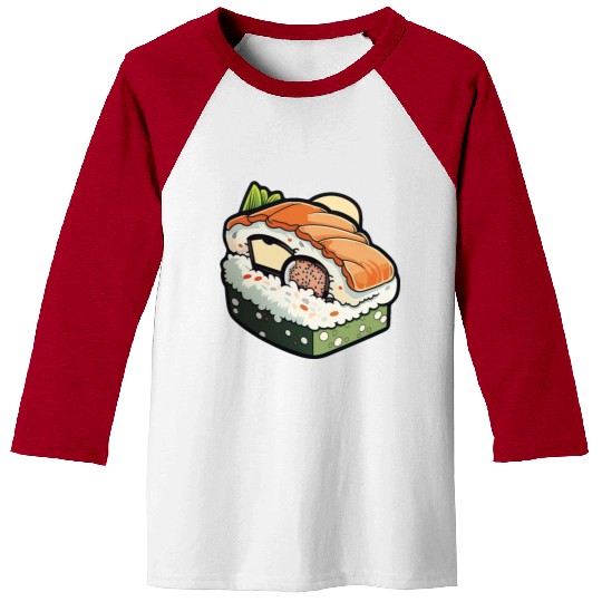 Sushi print Baseball Tees