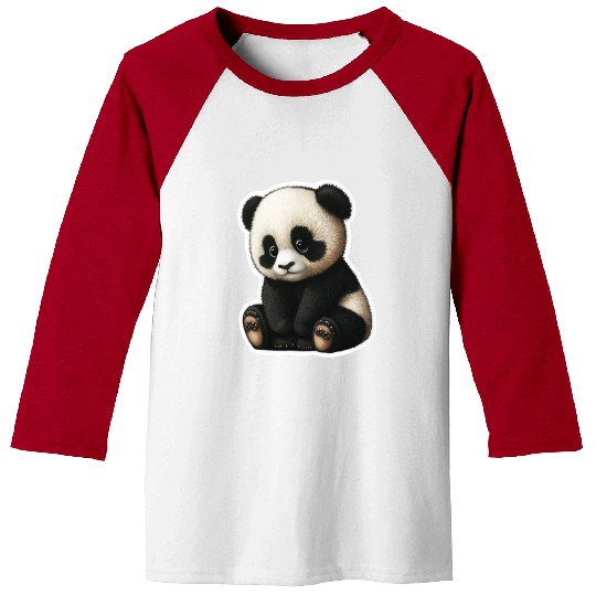Cute little Panda playing design Baseball Tees