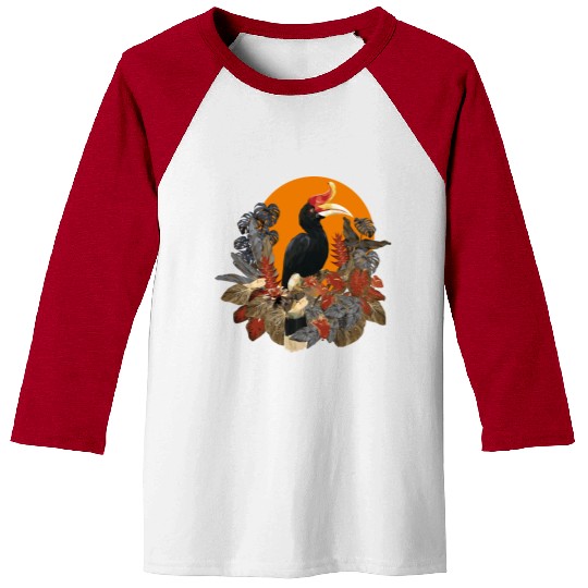 Low Polygonal Of Rhinoceros Hornbill Birds Baseball Tees