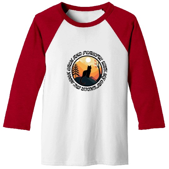 Calm and peaceful with my cat under the moon Baseball Tees