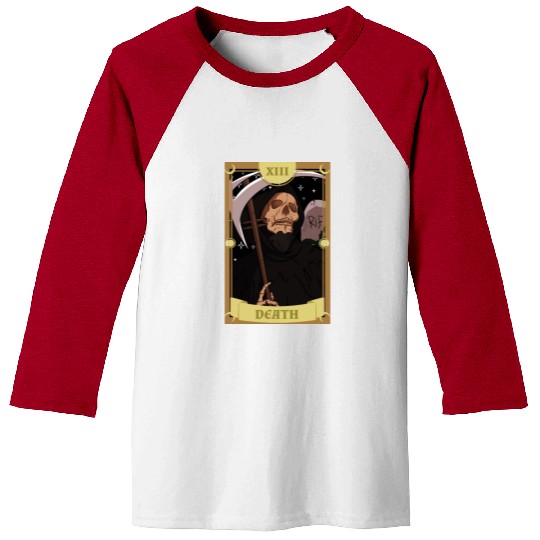 Anime Tarot Card Death Grim Reaper Occult Gothic W Baseball Tees