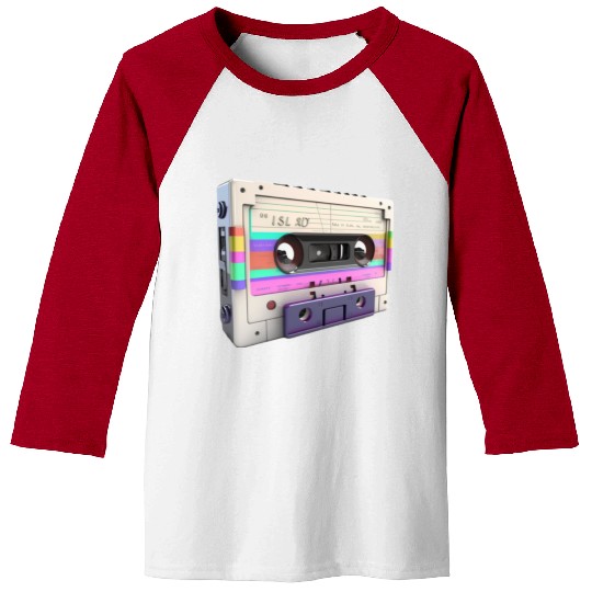 80s Music Cassette Tape : 3D, Neon, 80s songs Baseball Tees