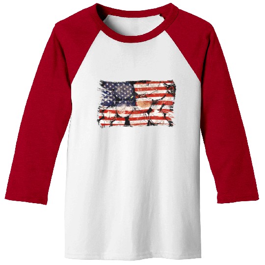 The Usa Flag Tree Trunks America Patriotism Baseball Tees