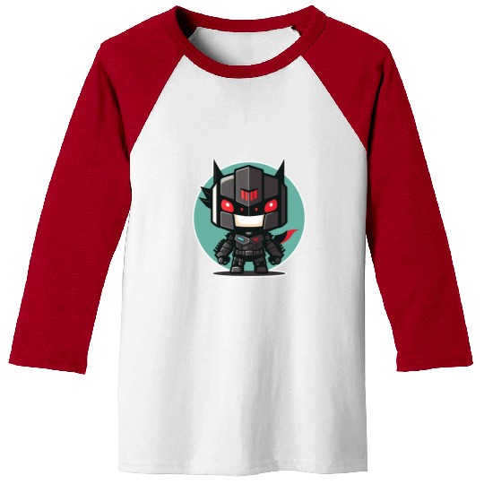 Ninja warrior mech robot kawaii illustration Baseball Tees