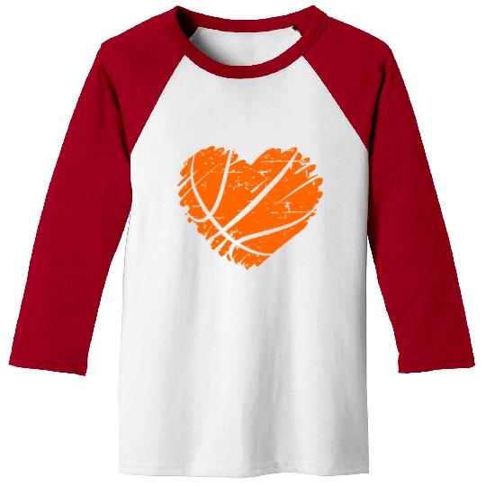 I Love Basketball with Heart Shape Baseball Tees