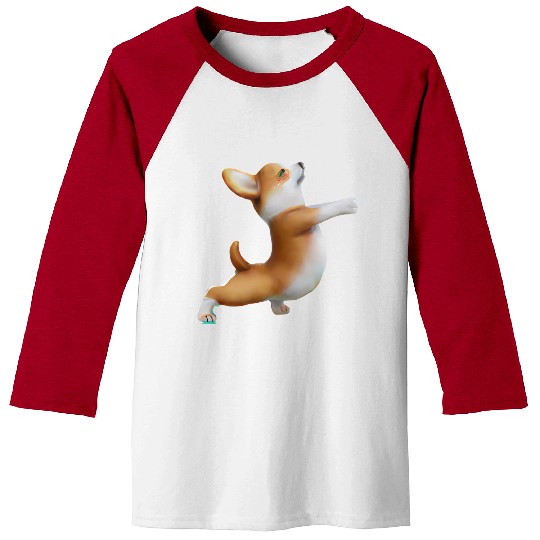 Corgi dog in yoga pose Baseball Tees