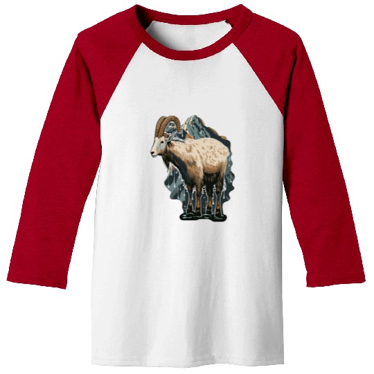 a mountain goat lives in the mountains Baseball Tees