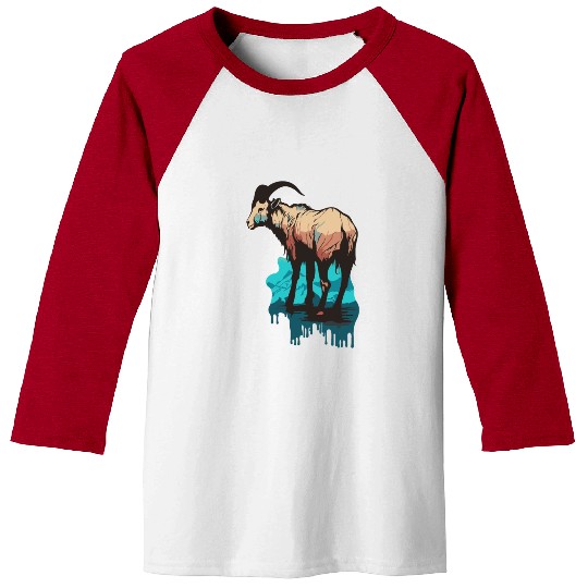 a mountain goat lives in the mountains Baseball Tees