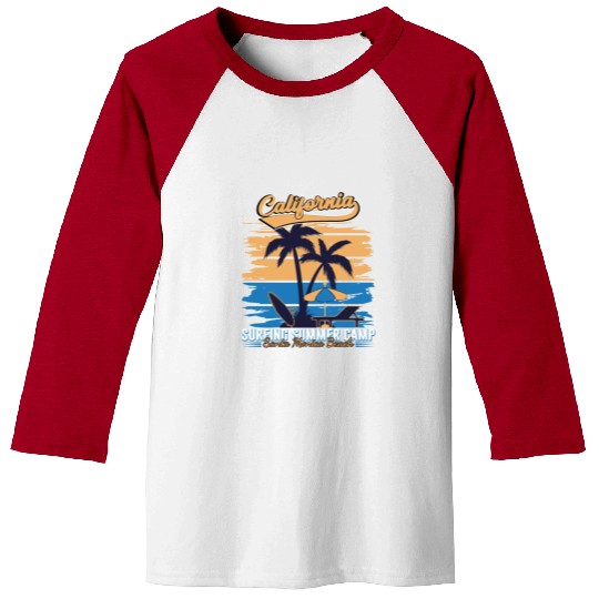 California Surfing Summer Camp Baseball Tees