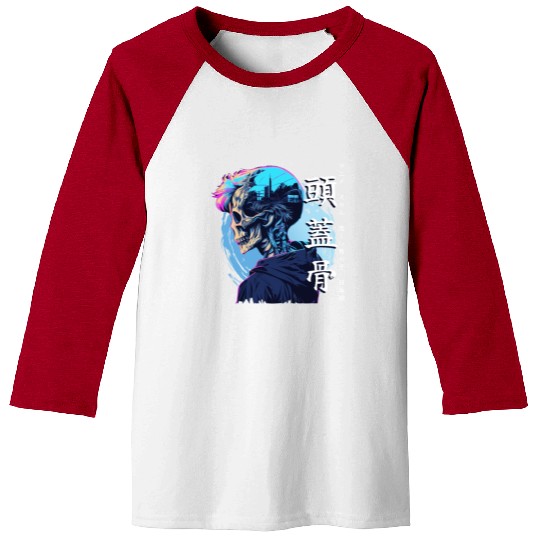 Anime Skull Sad Boy Urban Japanese Vaporwave Aesth Baseball Tees