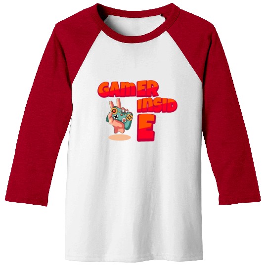 Holding a joystick (Gamer inside) Baseball Tees