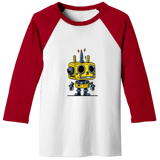 Retro Vintage Yellow Robot Baseball Tees