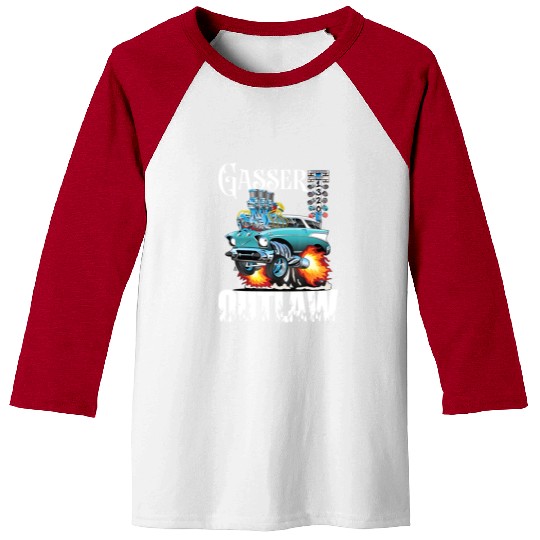 Gasser Outlaw Class Vintage Drag Racing Race Car Baseball Tees