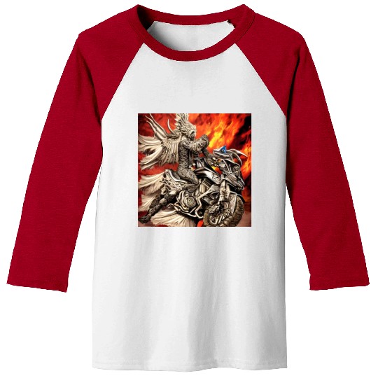 Devil Hellfire Riding Motorcycle Baseball Tees
