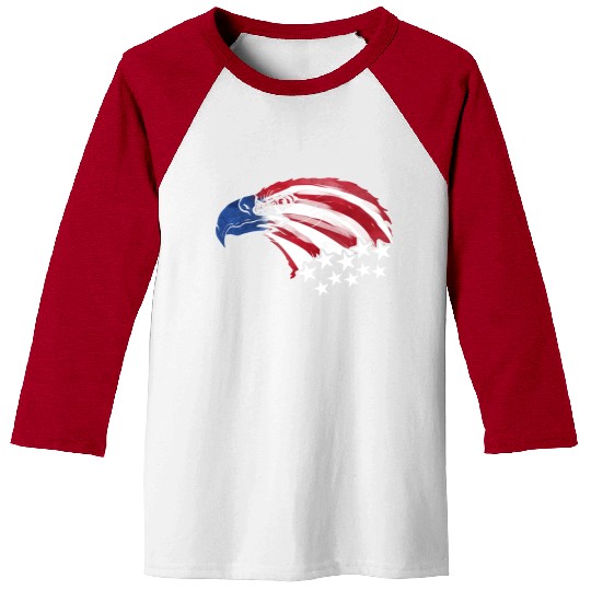 Bald Eagle Us Flag Colors Baseball Tees