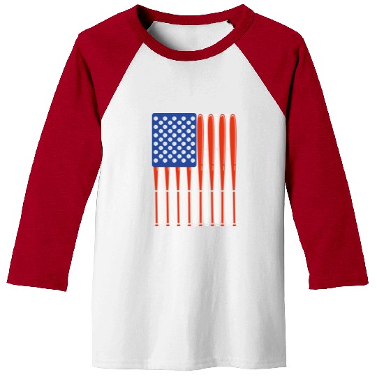 Vintage Baseball Bat American Us Flag Gift Baseball Tees