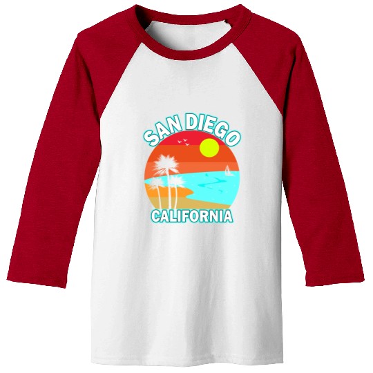 San Diego California Vintage Christmas Sailors Baseball Tees