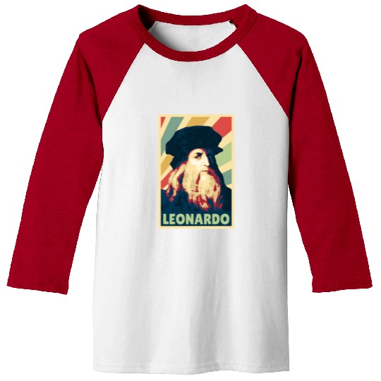 Leonardo Da Vinci Vintage Colors Baseball Tees