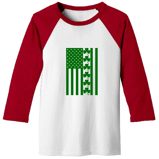 St Patricks Day American Flag Baseball Tees