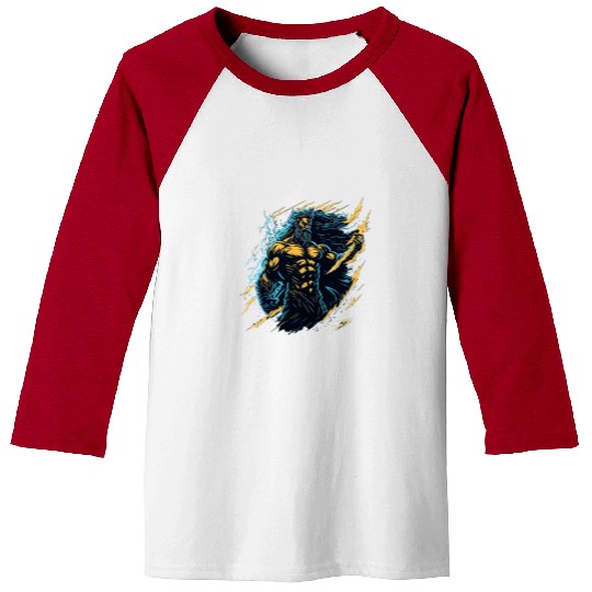 Zeus God of thunder and lightning Baseball Tees