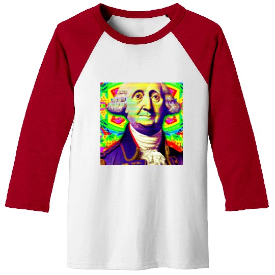 Trippy George Washington Baseball Tees