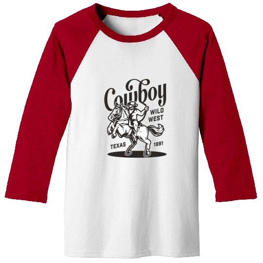 COWBOY WILD WEST TEXAS 1991 Baseball Tees