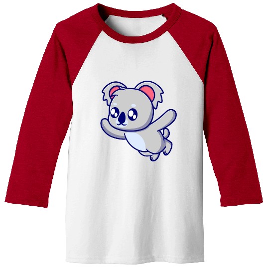 Cute koala cartoon illustration Baseball Tees