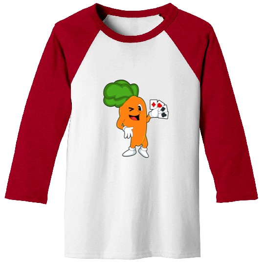 Carrot At Poker With Poker Cards Baseball Tees
