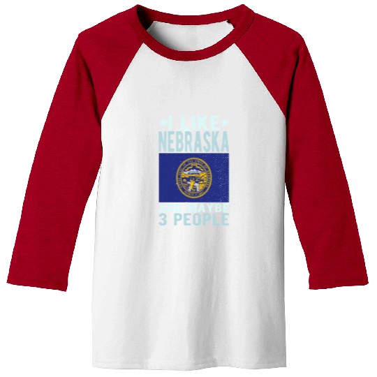 Nebraska Flag US State Baseball Tees