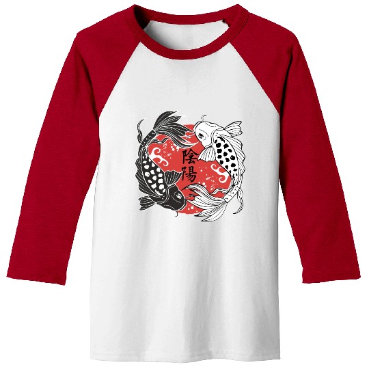 Koi Fish Yin and Yang Koi Fish Lover Gift Baseball Tees