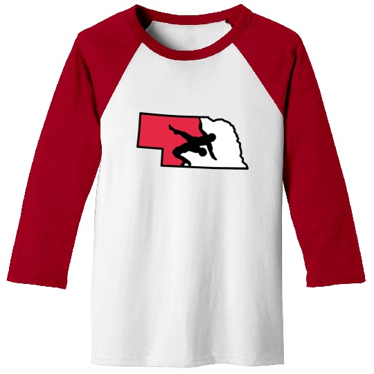 Nebraska Wrestling (State Colors) Baseball Tees