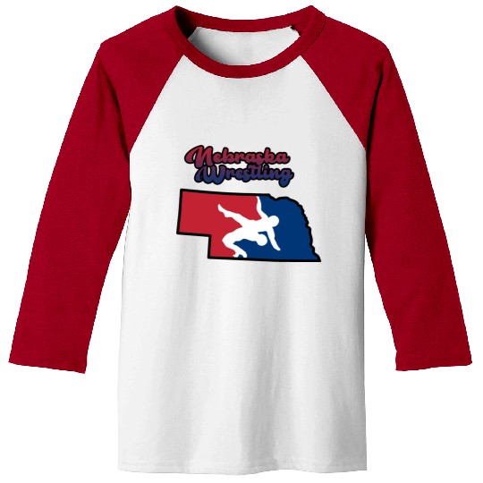 Nebraska Wrestling (USA Colors) Baseball Tees