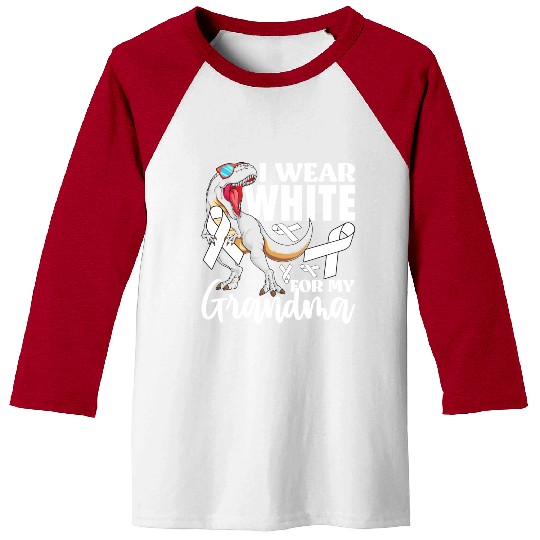 I Wear White For My Grandma Lung Cancer Awareness Baseball Tees