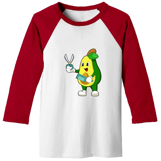 Avocado Hairdresser Scissors Comb Baseball Tees