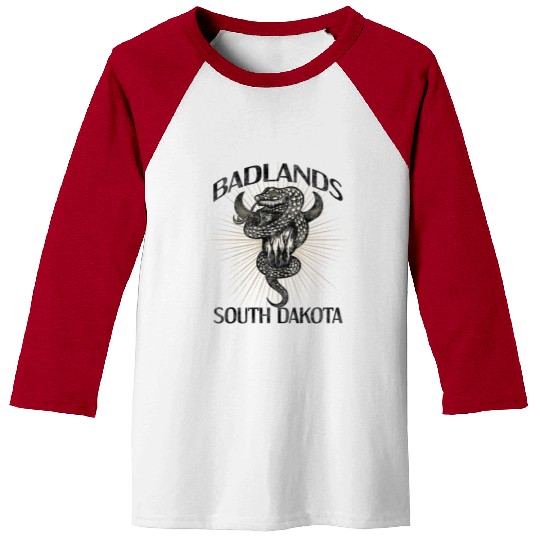 Badlands Us National Park South Dakota Bison Baseball Tees