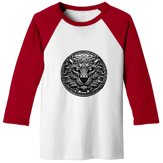 Lion Abstract Ornament Mandala | Lion Design Baseball Tees