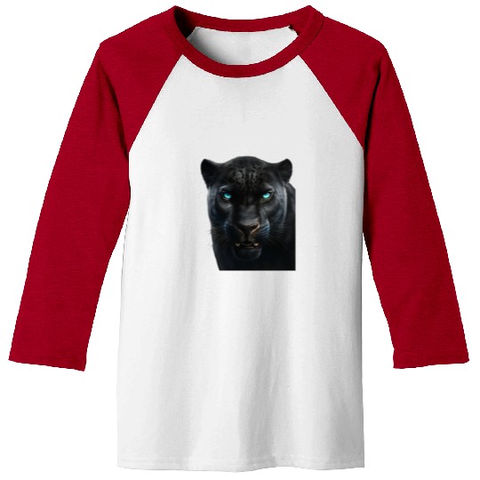 Black panther with blue eyes design wild animal Baseball Tees