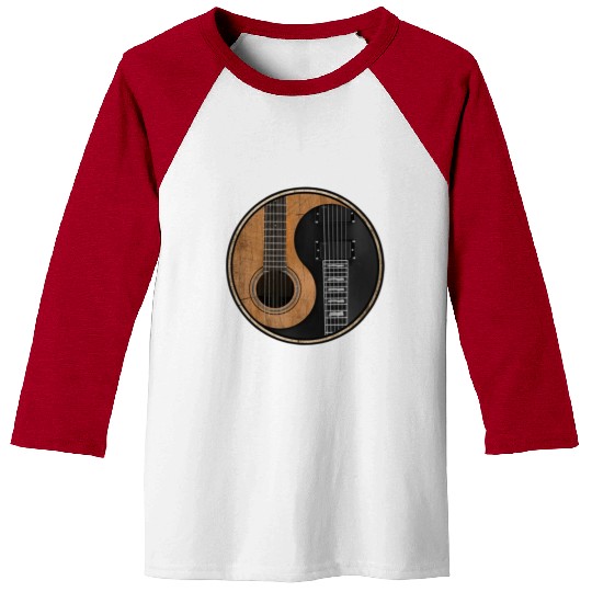 Ying Yang Guitar ArTwork Baseball Tees