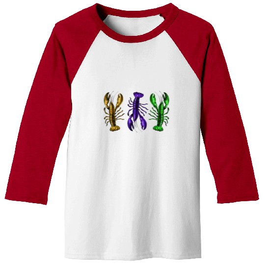 Lobster Mardi Gras Baseball Tees