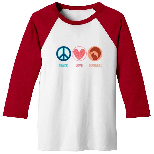 Hippie Animal Lover Gift Peace Sign Squirrel Baseball Tees