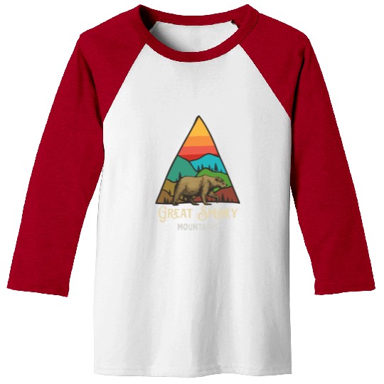 Great Smoky Mountains Vintage Landscape Baseball Tees