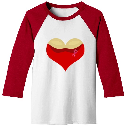 Cancer awareness Boobies love heart Baseball Tees