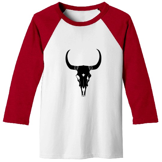 Cattle Skull Cow Skull Rodeo Western Skeleton Baseball Tees