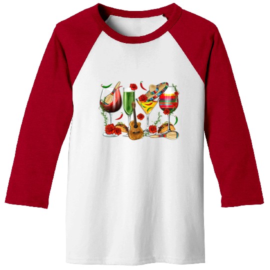 Mexico Wine Tequila Cinco De Mayo Mexican Fiesta Baseball Tees