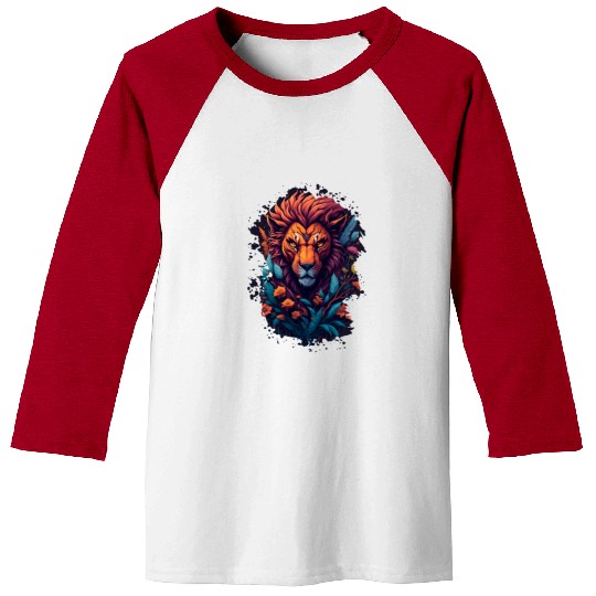 Abstract lion Baseball Tees