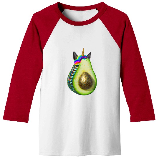 Happy unicorn avocado Baseball Tees